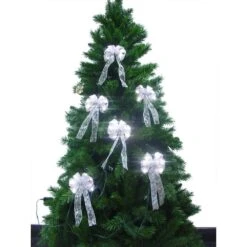 4 In. White LED Light Mini Bows (4-Pack) -The Home Depot Shop christmas tree ribbon bg04 1w003 a c3 1000