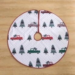 48 In. Vintage Truck Polyester Microfiber Quilted Tree Skirt 17 48 In. Vintage Truck Polyester Microfiber Quilted Tree Skirt -The Home Depot Shop christmas tree skirts cl201mu21 c3 1000