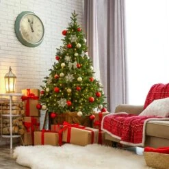 PVC Pre-Lit Artificial With Warm Lights And Stand For Artificial Christmas Tree Up To 7.5 Ft. Tall -The Home Depot Shop christmas tree stands ct 004 2 25m 2 c3 1000