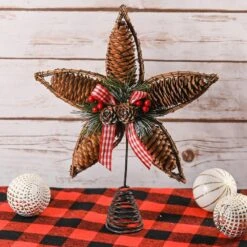 Rattan Star Tree Topper - Christmas Rustic Acorn Tree Topper With Holly And Berry Decorations 11 Rattan Star Tree Topper - Christmas Rustic Acorn Tree Topper With Holly And Berry Decorations -The Home Depot Shop christmas tree toppers or 206 44 1000