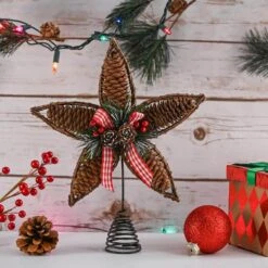 Rattan Star Tree Topper - Christmas Rustic Acorn Tree Topper With Holly And Berry Decorations 9 Rattan Star Tree Topper - Christmas Rustic Acorn Tree Topper With Holly And Berry Decorations -The Home Depot Shop christmas tree toppers or 206 4f 1000