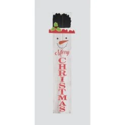 40 In. Wood Snowman Merry Christmas Porch Sign