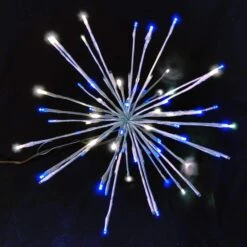 16 In. Pure White/Blue LED Christmas Spritzer