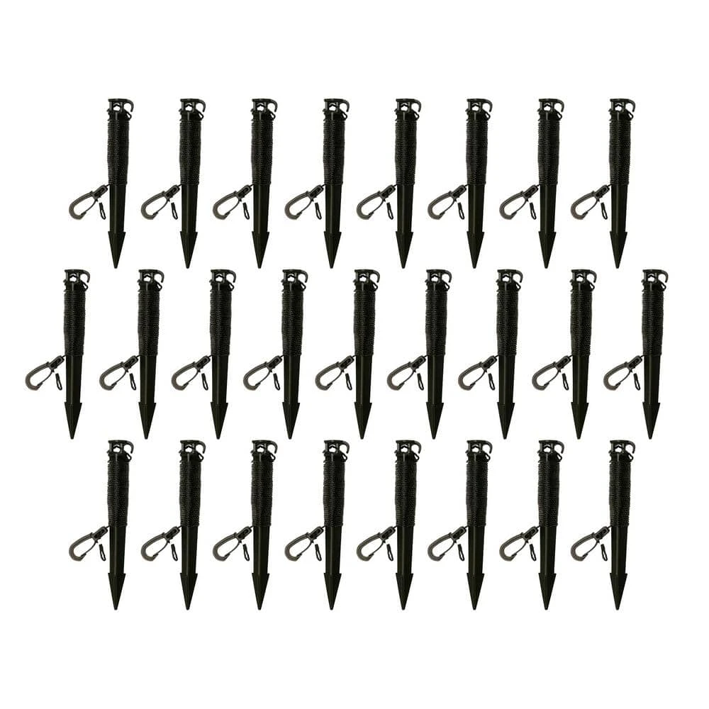 8 In. Black Inflatable Stake With 8 Ft. Rope, 25-Pack 1 8 In. Black Inflatable Stake With 8 Ft. Rope, 25-Pack