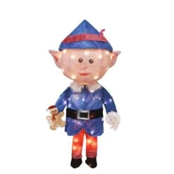 24 In. Christmas PreLit LED Yard Art Boy Elf -The Home Depot Shop christmas yard decorations pw 56408 c3 1000