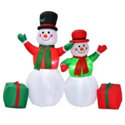 6 Ft. And 7.5 Ft. Christmas Inflatable Snowmen Blow Up Christmas Decoration With LED Lights