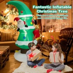 8 Ft. X 4.8 Ft. Inflatable Christmas Tree With Santa Claus, Blowup Holiday Decoration 13 8 Ft. X 4.8 Ft. Inflatable Christmas Tree With Santa Claus, Blowup Holiday Decoration -The Home Depot Shop costway christmas inflatables ms2j 4 a097u1 4f 1000