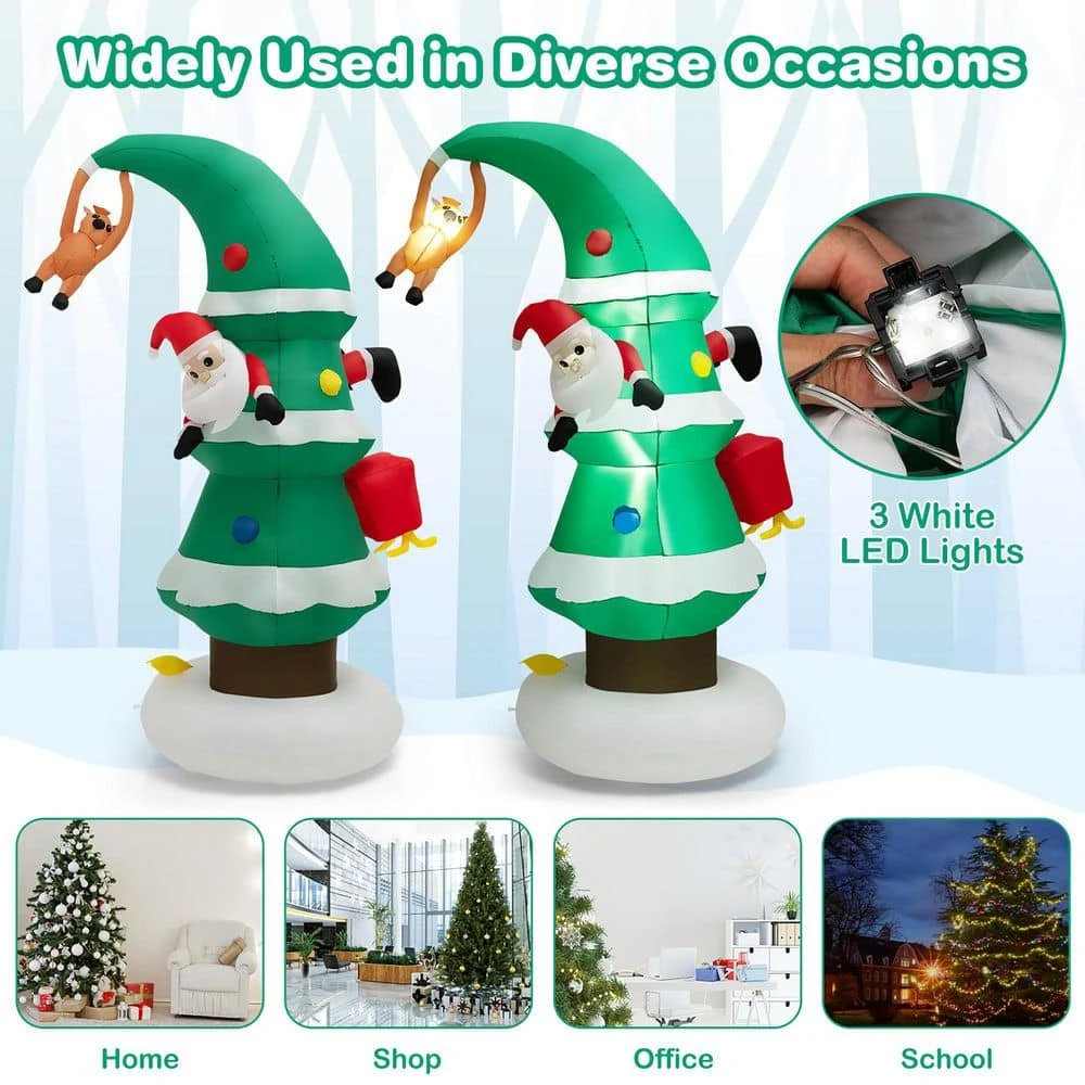 8 Ft. X 4.8 Ft. Inflatable Christmas Tree With Santa Claus, Blowup Holiday Decoration 9 8 Ft. X 4.8 Ft. Inflatable Christmas Tree With Santa Claus, Blowup Holiday Decoration - Image 9