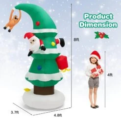 8 Ft. X 4.8 Ft. Inflatable Christmas Tree With Santa Claus, Blowup Holiday Decoration 12 8 Ft. X 4.8 Ft. Inflatable Christmas Tree With Santa Claus, Blowup Holiday Decoration -The Home Depot Shop costway christmas inflatables ms2j 4 a097u1 c3 1000