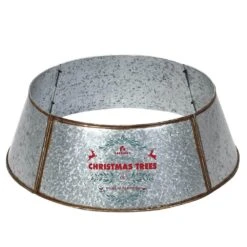 23.5 In. Silver Galvanized Metal Christmas Tree Collar