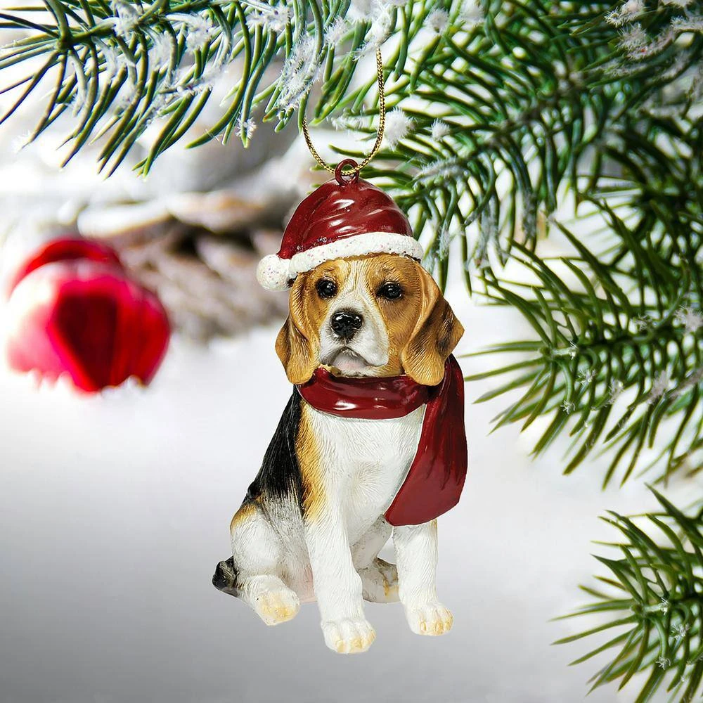 3.5 In. Beagle Holiday Dog Ornament Sculpture 8 3.5 In. Beagle Holiday Dog Ornament Sculpture - Image 8