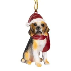 3.5 In. Beagle Holiday Dog Ornament Sculpture