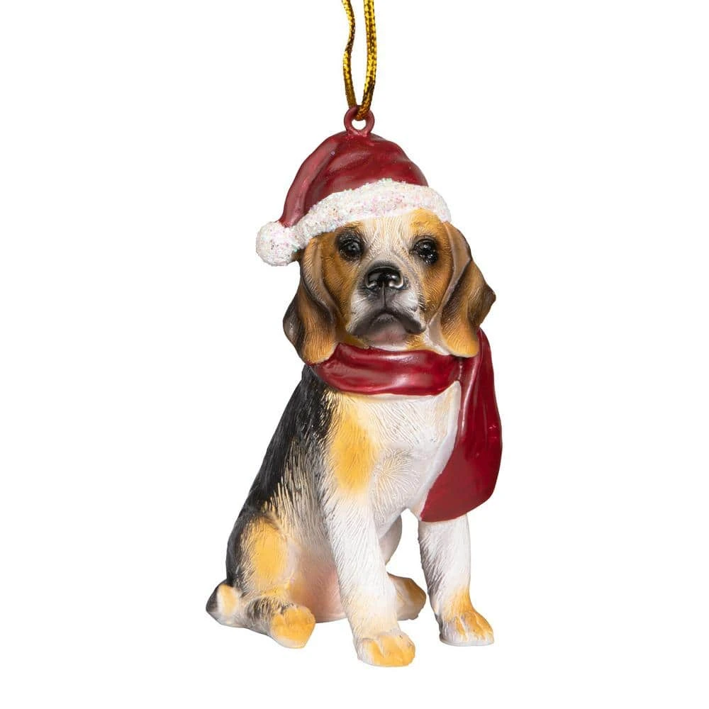 3.5 In. Beagle Holiday Dog Ornament Sculpture 1 3.5 In. Beagle Holiday Dog Ornament Sculpture