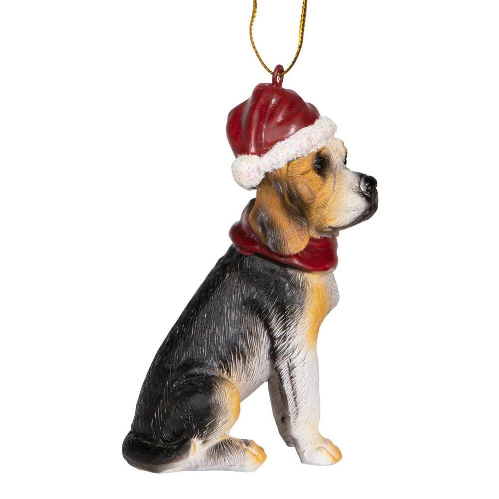 3.5 In. Beagle Holiday Dog Ornament Sculpture 2 3.5 In. Beagle Holiday Dog Ornament Sculpture - Image 2
