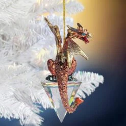 3.5 In. Diamond Dragon Gothic Holiday Ornament -The Home Depot Shop design toscano single christmas ornaments qs94881 31 1000