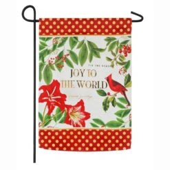 Evergreen 18 In. X 12.5 In. Christmas Cardinal Garden Suede Flag