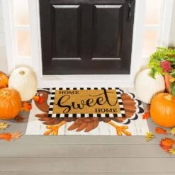 Evergreen Turkey Mat Peeper 42 In. X 26 In. Layering Door Mat -The Home Depot Shop evergreen fall doormats 41fm2606 4f 1000
