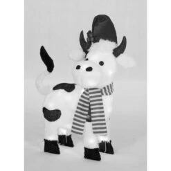 22 In. Tall UL White Light Plush Cow Sculpture -The Home Depot Shop everstar christmas figurines es 69052 4f 1000