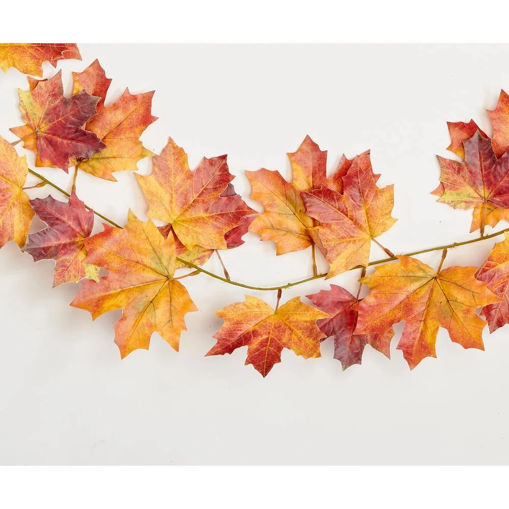 65 In. Artificial Fall Maple Leaf Garl And 2 65 In. Artificial Fall Maple Leaf Garl And - Image 2