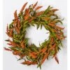 22 In. Artificial Fall Spike Wreath On Natural Twig Base