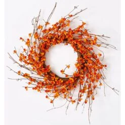20 In. Artificial Bittersweet Wreath On Natural Twig Base