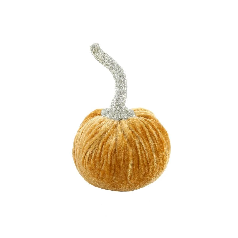 6 In. D X 7.25 In. H Large Gold Velvet Pumpkin 1 6 In. D X 7.25 In. H Large Gold Velvet Pumpkin
