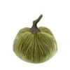 6 In. D X 7.25 In. H Large Green Velvet Pumpkin