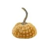 4.75 In. D X 6.5 In. H Small Gold Plaid Velvet Pumpkin