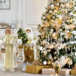 3 Ft. Music And Motion Santa With Prelit Christmas Tree, Standing Decor, Christmas Animatronic 18 3 Ft. Music And Motion Santa With Prelit Christmas Tree, Standing Decor, Christmas Animatronic -The Home Depot Shop fraser hill farm christmas figurines fasc036m 19whtgld 44 1000