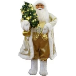 3 Ft. Music And Motion Santa With Prelit Christmas Tree, Standing Decor, Christmas Animatronic