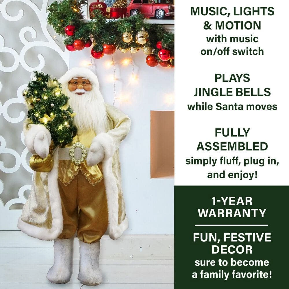 3 Ft. Music And Motion Santa With Prelit Christmas Tree, Standing Decor, Christmas Animatronic 5 3 Ft. Music And Motion Santa With Prelit Christmas Tree, Standing Decor, Christmas Animatronic - Image 5