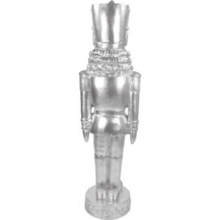 4 Ft. Silver Resin Nutcracker Soldier Christmas Decoration 24 4 Ft. Silver Resin Nutcracker Soldier Christmas Decoration -The Home Depot Shop fraser hill farm christmas figurines ffrs048 1sol sil 44 1000