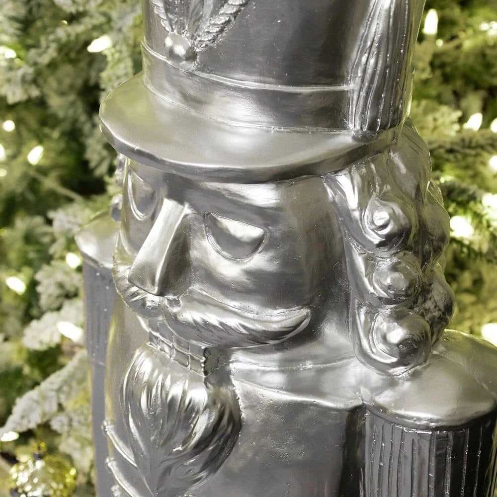 4 Ft. Silver Resin Nutcracker Soldier Christmas Decoration 9 4 Ft. Silver Resin Nutcracker Soldier Christmas Decoration - Image 9