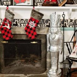 4 Ft. Silver Resin Nutcracker Soldier Christmas Decoration 21 4 Ft. Silver Resin Nutcracker Soldier Christmas Decoration -The Home Depot Shop fraser hill farm christmas figurines ffrs048 1sol sil c3 1000