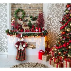 36 In. Christmas Dancing Mrs. Snowman With Wrapped Gift Box And Music -The Home Depot Shop fraser hill farm christmas figurines fhfsw036 2red1 31 1000