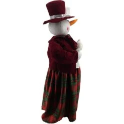 36 In. Christmas Dancing Mrs. Snowman With Wrapped Gift Box And Music -The Home Depot Shop fraser hill farm christmas figurines fhfsw036 2red1 66 1000