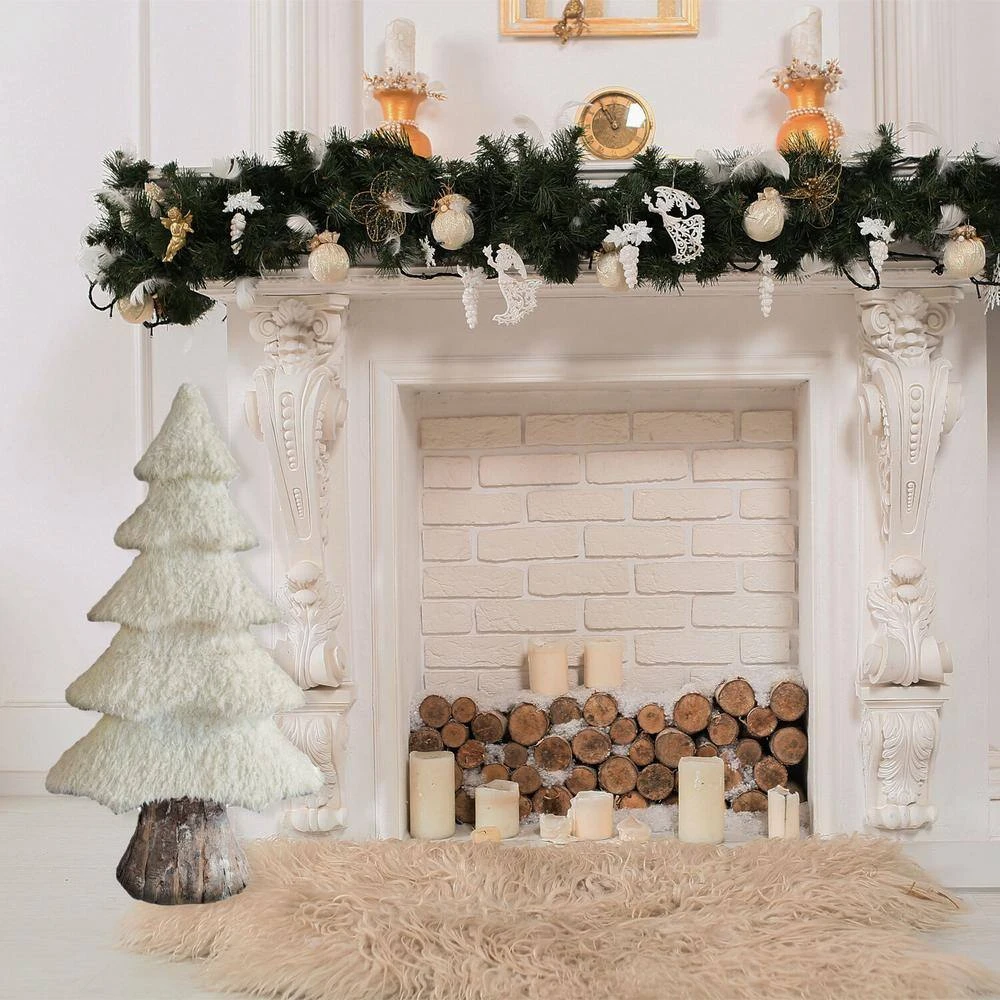 44 In. Christmas Furry Tree With Faux-Bark Trunk 3 44 In. Christmas Furry Tree With Faux-Bark Trunk - Image 3