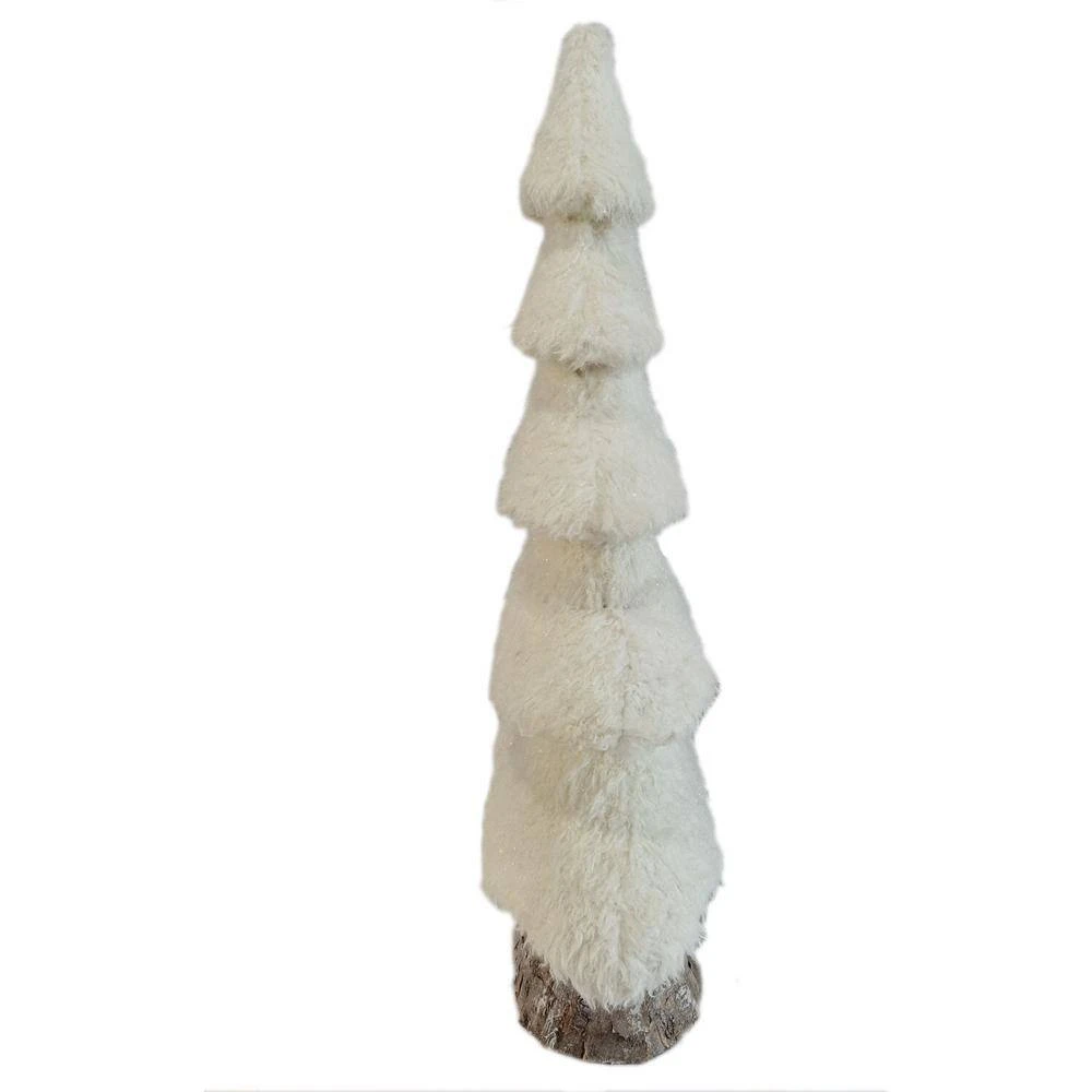 44 In. Christmas Furry Tree With Faux-Bark Trunk 2 44 In. Christmas Furry Tree With Faux-Bark Trunk - Image 2