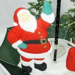 47 In. Christmas Red Santa With Green Umbrella Base And Music 27 47 In. Christmas Red Santa With Green Umbrella Base And Music -The Home Depot Shop fraser hill farm christmas figurines fsfsa066a red 31 1000