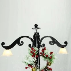 47 In. Christmas Red Santa With Green Umbrella Base And Music 25 47 In. Christmas Red Santa With Green Umbrella Base And Music -The Home Depot Shop fraser hill farm christmas figurines fsfsa066a red fa 1000