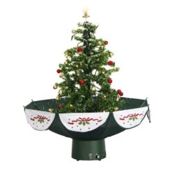 29 In. Green Christmas Tree With Star Topper And Umbrella Base -The Home Depot Shop fraser hill farm christmas figurines fstr029a gn c3 1000