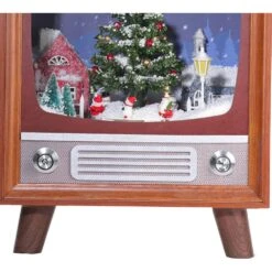 21 In. Christmas Retro TV Shadowbox With Christmas Scene And Music -The Home Depot Shop fraser hill farm christmas figurines fstv021a br1 66 1000