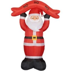 10 Ft. Santa Claus With HO HO HO Sign Christmas Inflatable With Lights