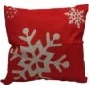 15.5 In. Red And White Snowflake Accent Pillow
