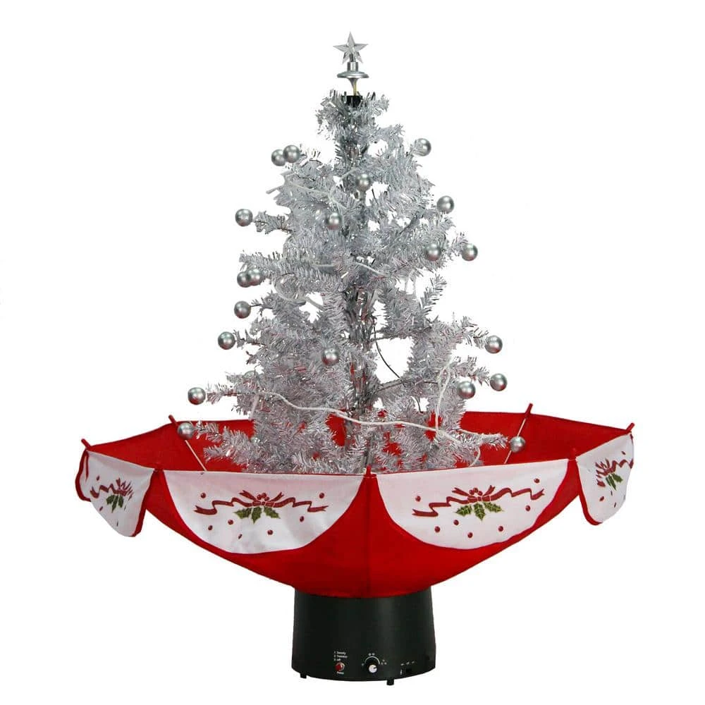 29 In. White Christmas Tree With Star Topper And Umbrella Base 1 29 In. White Christmas Tree With Star Topper And Umbrella Base