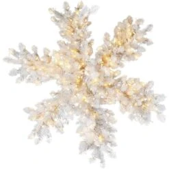 36 In. Christmas Icy Fir Snowflake With LED Lights