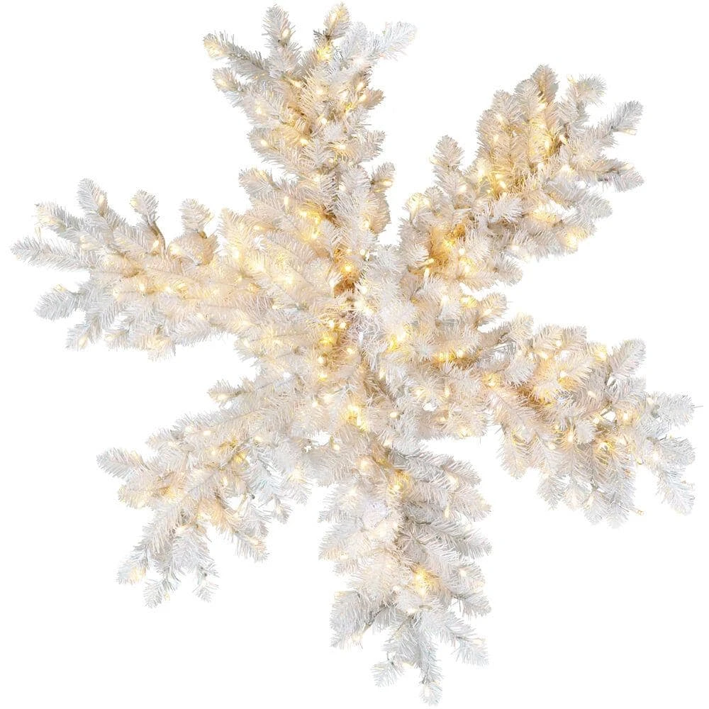 36 In. Christmas Icy Fir Snowflake With LED Lights 1 36 In. Christmas Icy Fir Snowflake With LED Lights