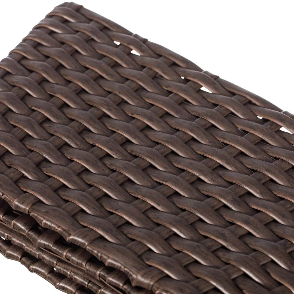 Brown Plastic, Rattan Foldable Christmas Tree Skirt Collar Basket, Ring Base Stand Cover 2 Brown Plastic, Rattan Foldable Christmas Tree Skirt Collar Basket, Ring Base Stand Cover - Image 2