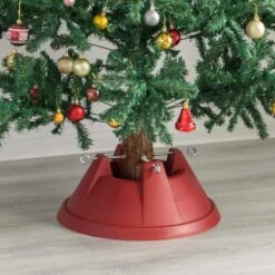 Red Plastic Christmas Tree Stand With Screw Fastener -The Home Depot Shop gardenised christmas tree stands qi004154 rd 4f 1000