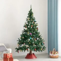 Red Plastic Christmas Tree Stand With Screw Fastener -The Home Depot Shop gardenised christmas tree stands qi004154 rd c3 1000